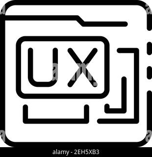 Folder data ux interaction icon. Outline folder data ux interaction vector icon for web design isolated on white background Stock Vector