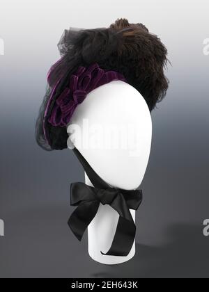 Mourning hat, American, ca. 1888. Stock Photo