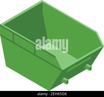 Dumpster icon. Isometric of dumpster vector icon for web design isolated on white background Stock Vector