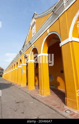 Colombia Cartagena At one point these vaults are used a dungeon. Now Las Bovedas is a shopping arcade. Stock Photo