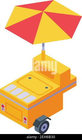Cart for seller icon. Isometric of cart for seller vector icon for web design isolated on white background Stock Vector