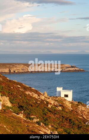 Ellin's tower on the cliffs at South Stack, Anglesey, North Wales Stock Photo