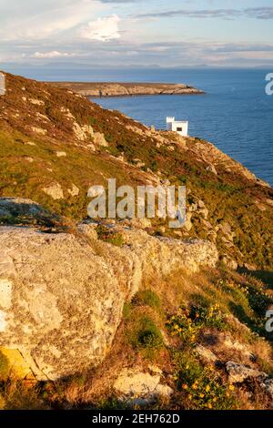 Ellin's tower on the cliffs at South Stack, Anglesey, North Wales Stock Photo