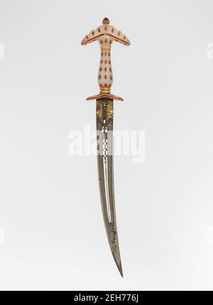 Dagger with Sheath, Hilt, Indian, Mughal; blade, Turkish or Indian, late 17th century. Stock Photo