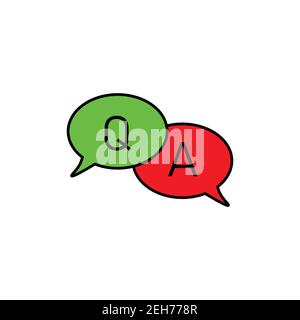 Questions and answers speech bubble icon. Faq chat symbol Stock Vector