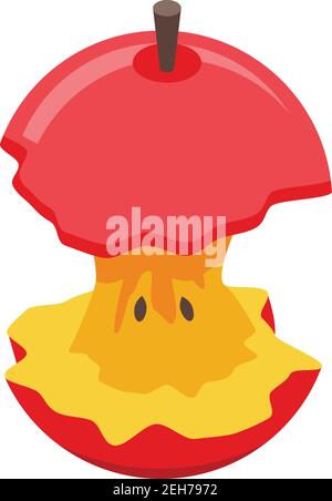 Apple core icon. Isometric of apple core vector icon for web design isolated on white background Stock Vector