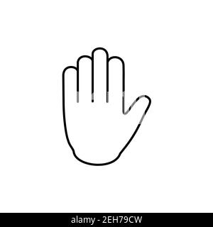 Hand stop line icon, Vector sign on white background Stock Vector