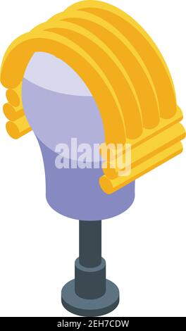Medieval wig icon. Isometric of medieval wig vector icon for web design isolated on white background Stock Vector