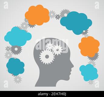 Head Ideas Cogs Stock Vector