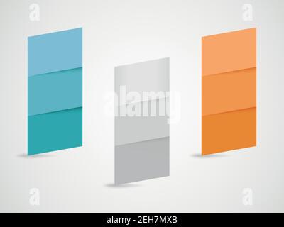 Abstract Text Columns With Realistic Vector Shadows Stock Vector