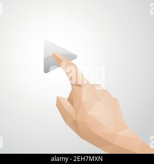 Abstract Hand Pressing Play Stock Vector