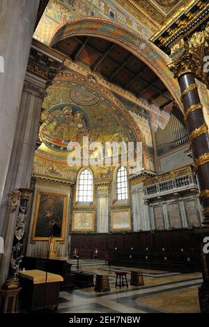 Italy, Rome, basilica di Santa Maria Maggiore, apse mosaics Stock Photo