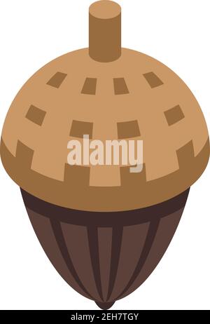 Acorn icon. Isometric of acorn vector icon for web design isolated on white background Stock Vector