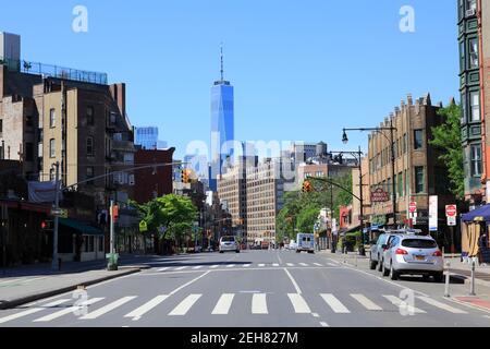 Empty street Seventh Avenue New York during COVID-19 Pandemic Stock Photo -  Alamy