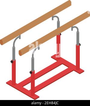 Gymnastics parallel bars icon. Isometric of gymnastics parallel bars vector icon for web design isolated on white background Stock Vector