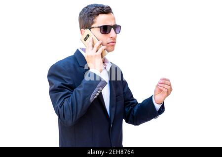 Arabic businessman talking on the phone Stock Photo