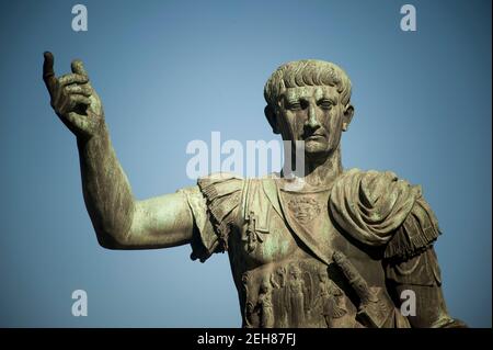 Statue of Trajan on Via dei Fori Imperiali. Rome. Italy Stock Photo