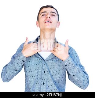 Young arabic guy in hot weather Stock Photo