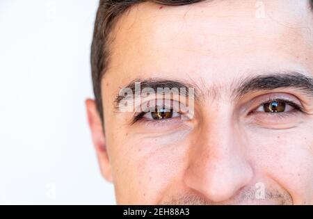 Arabic young guy feeling happy Stock Photo