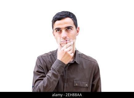 Arabic Muslim man is thinking Stock Photo