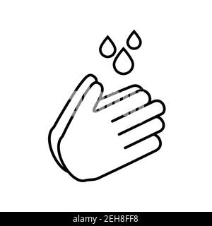 Hand wash line icon, Vector sign on white background Stock Vector