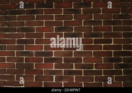 decorative brick wall, red brick and white stripes Stock Photo