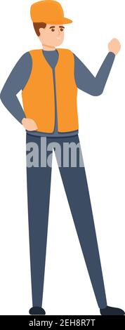 Attendant in subway icon. Cartoon of attendant in subway vector icon for web design isolated on white background Stock Vector