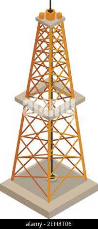 Oil tower icon. Isometric of oil tower vector icon for web design isolated on white background Stock Vector