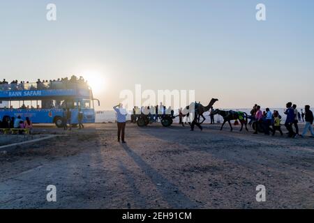 People in the White Rann Stock Photo