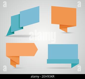 Text Boxes With Realistic Vector Shadows 2 Stock Vector