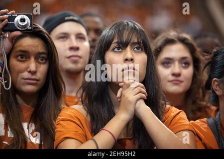 Members of the audience listen as President Barack Obama delivers remarks on higher education and the economy at the University of Texas in Austin, Texas, Aug. 9, 2010. Stock Photo