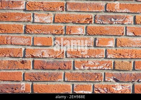 Red stone brick wall pattern background Stock Photo