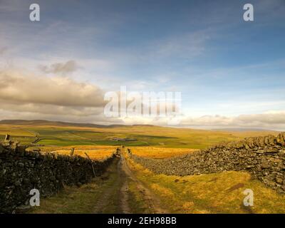 Bridleway to Weets Top near Malham ion the Yorkshire Dales Stock Photo