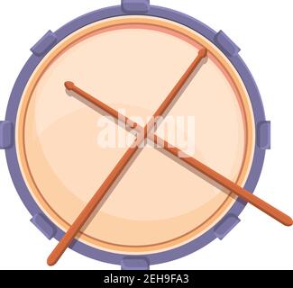 A snare drum instrument with two sticks, vector, color drawing or ...