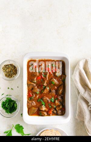 Plate with piece of tasty chicken pot pie on table Stock Photo - Alamy