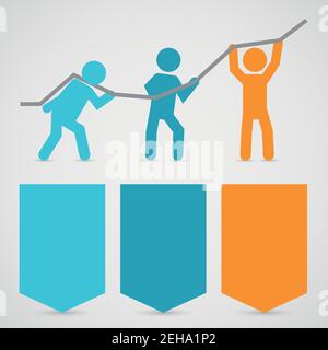 People Holding Chart Stock Vector