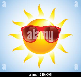 Summer Sun Sunglasses vector illustration Summer Sun Sunglasses vector illustration Stock Vector