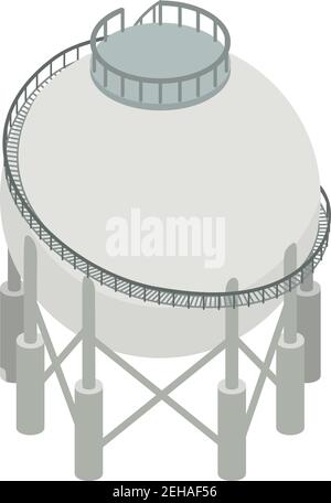 Big oil tank icon. Isometric of big oil tank vector icon for web design isolated on white background Stock Vector