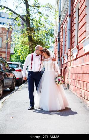 Beautiful Bride In Her Wedding Dress Stock Photo Alamy