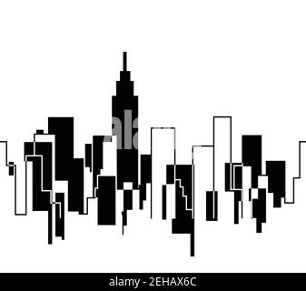 Silhouette of the cityscape vector illustration background Stock Vector