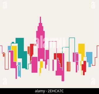 Silhouette of the cityscape vector illustration background Stock Vector