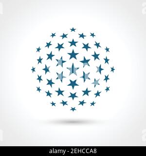 Abstract circular shape. Stars elements. Stock Vector