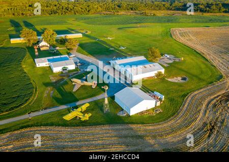 Aerial view of Massey Airport, Massey, MD Stock Photo