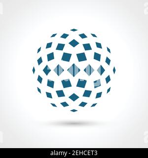 Abstract circular shape. Rectangular elements. Stock Vector