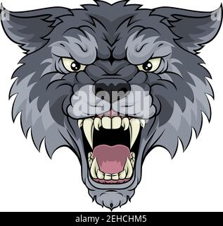 Wolf or Werewolf Monster Scary Dog Angry Mascot Stock Vector