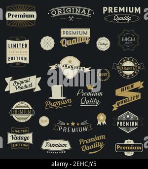 Set of Vintage styled design logo and banners Set of Vintage styled design logo and banners Stock Vector