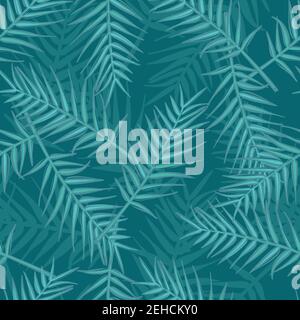 Leaves of palm tree. Seamless vector pattern. Stock Vector