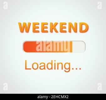inscription loading Weekend concept illustration background inscription loading Weekend concept illustration background Stock Vector