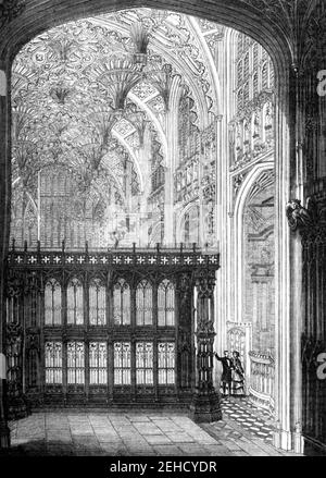 P115-Interior of Henry the Sevenths Chapel in Westminster Abbey. Stock Photo