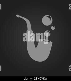 smoking pipe bubble vector icon. Stock Vector